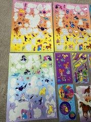 Lot of Lisa Frank Stickers (used & new) w/confetti Pieces