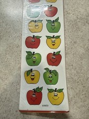 VTG y2k Instructional Fair Apples 1” Sticker Sheet 60ct Unused TS Denison As Is