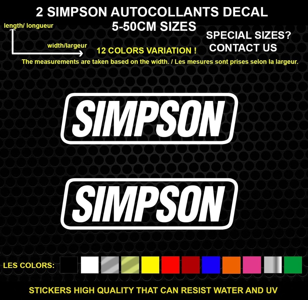 2 Simpson Decorative Stickers – Vehicles & Accessories, 2 Piece Set