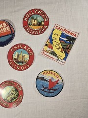 Lot Vintage Style Travel Stickers 7 New Matte 3M Peel Off Popular Destinations