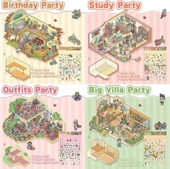 «4 Sets Big DIY 3D Sticker Scene Isometric Miniature Room Sticker Therapy for ..