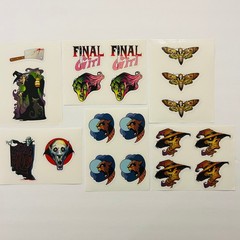 RETRO STICKER LOT Scarecrow Wolfman Vampire Witch Deathhead Moth NEW