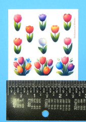 Pink Purple Orange White Red Purple Tulips & Tulip Bouquets Mini Stickers Sheet