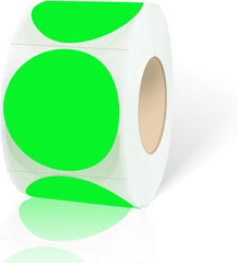 Fluorescent Green Stickers, Dot Stickers 2 Inch, Permanent Color Code Dot Labels