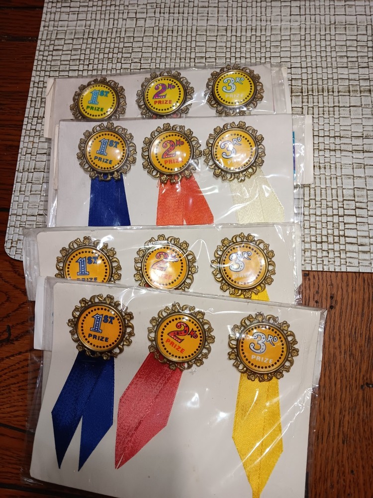 4 pkgs Themed Dimensional 1st 2nd 3rd place – AWARD RIBBONS – 12 pcs