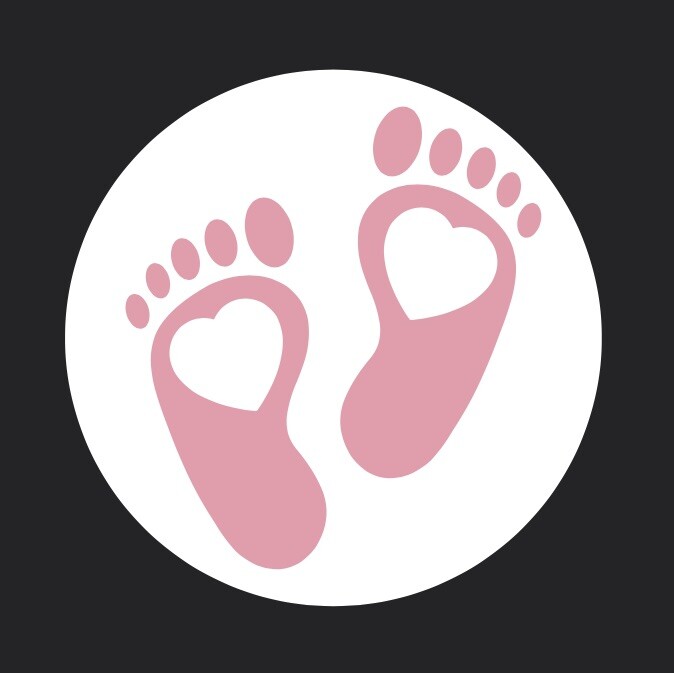 Pink Footprints Baby Shower ENVELOPE SEALS LABELS STICKERS 1.2″ ROUND Girl Boy