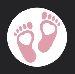 Pink Footprints Baby Shower ENVELOPE SEALS LABELS STICKERS 1.2″ ROUND Girl Boy