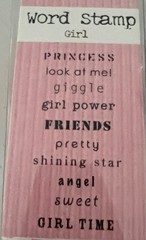 NEW LOT OF 2 RUBBER STAMPS, GIRLY WORDS, DATES, SCRAPBOOKING, CRAFTS-CARD MAKING