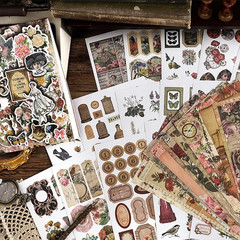 4 Pack Vintage Washi Stickers and Papers for Scrapbooking, 4×40 Sheets Ephemera