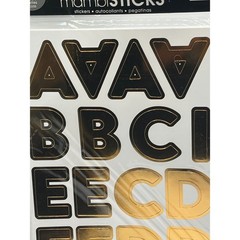 Me & My Big Ideas mambiSTICKS Black Gold Foil Alphabet Number Stickers 8 Sheets