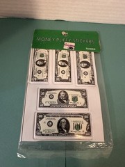 VTG 1980’s The United State of America 5-100 Dollars Puffy Stickers Money Cash