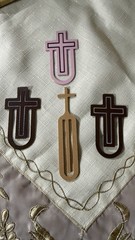 Religious Cross Bookmark Die Cuts Assorted Colors Purple Brown Tan