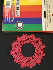 FLOWER FRAME Floral Lace Frame Doily Die Cut Embellishments 5 pcs 4-3/4”