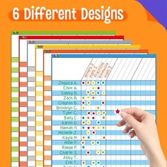 Dry Erase Incentive Chart 6 PCS 1056 Reward Stars 27×15 11×17 Inch Tracking