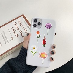 50-100pcs PET Transparent Plant & Flower Stickers Waterproof Stationery Notebook