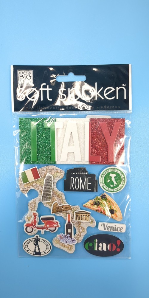 Italy Scrapbook Dimensional Stickers By Soft Spoken Travel Rome Venice Pizza