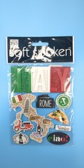 Italy Scrapbook Dimensional Stickers By Soft Spoken Travel Rome Venice Pizza