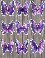 Purple Butterfly Die Cut Vinyl Stickers Scrapbooking Laptop Waterbottle