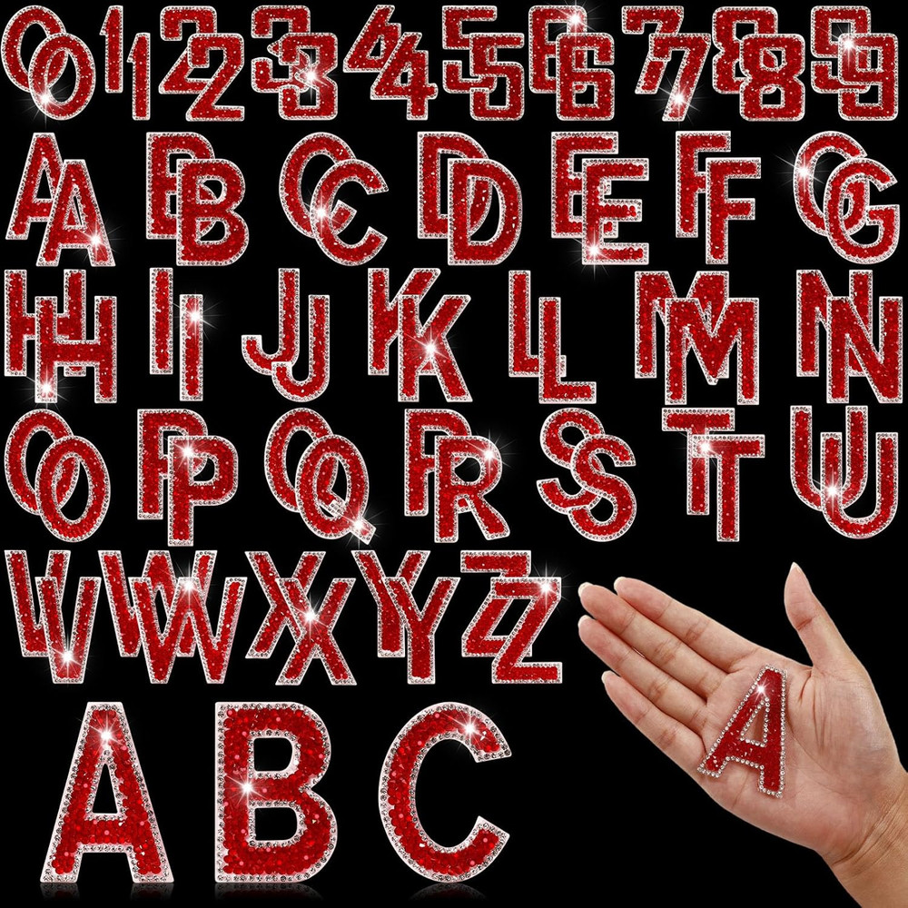 72 Pcs Rhinestone Letter Stickers – Crystal Alphabet A-Z & Number 0-9 Self-Adhes