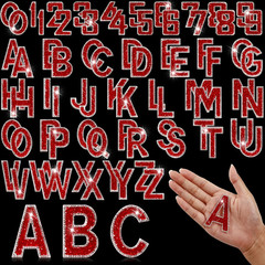 72 Pcs Rhinestone Letter Stickers – Crystal Alphabet A-Z & Number 0-9 Self-Adhes
