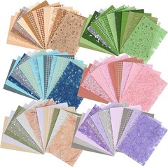 96 Sheets Scrapbook Supplies & Junk Journal Supplies Set – Textured Paper & M…