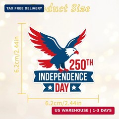 American 250 Stickers Party Favors, 50 Pcs Patriotic Sticker Decals for USA 250t