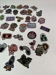 Neon light stickers lot of 40+ Music/rainbow/signs/rose/90s Pop Culture Q1