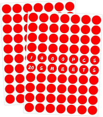 1400 PCS Red Circle Dot Stickers 3/4″ round Color Coding Label Stickers (Red)