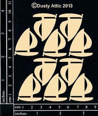 Dusty Attic Chipboard 3×4 – Mini Sailboats, DA1034