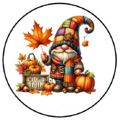 WELCOME FALL PATCHWORK GNOME AUTUMN ENVELOPE SEALS LABELS STICKERS PARTY FAVORS
