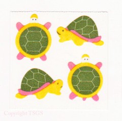 Vintage 80’s Great Seven 7 FUZZY Cute Turtles Sticker Mod