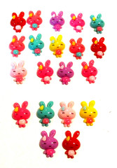 Lot of 20 Multicolor Little Girl Bunnies Flatbacks For Crafting – NEW (#26)