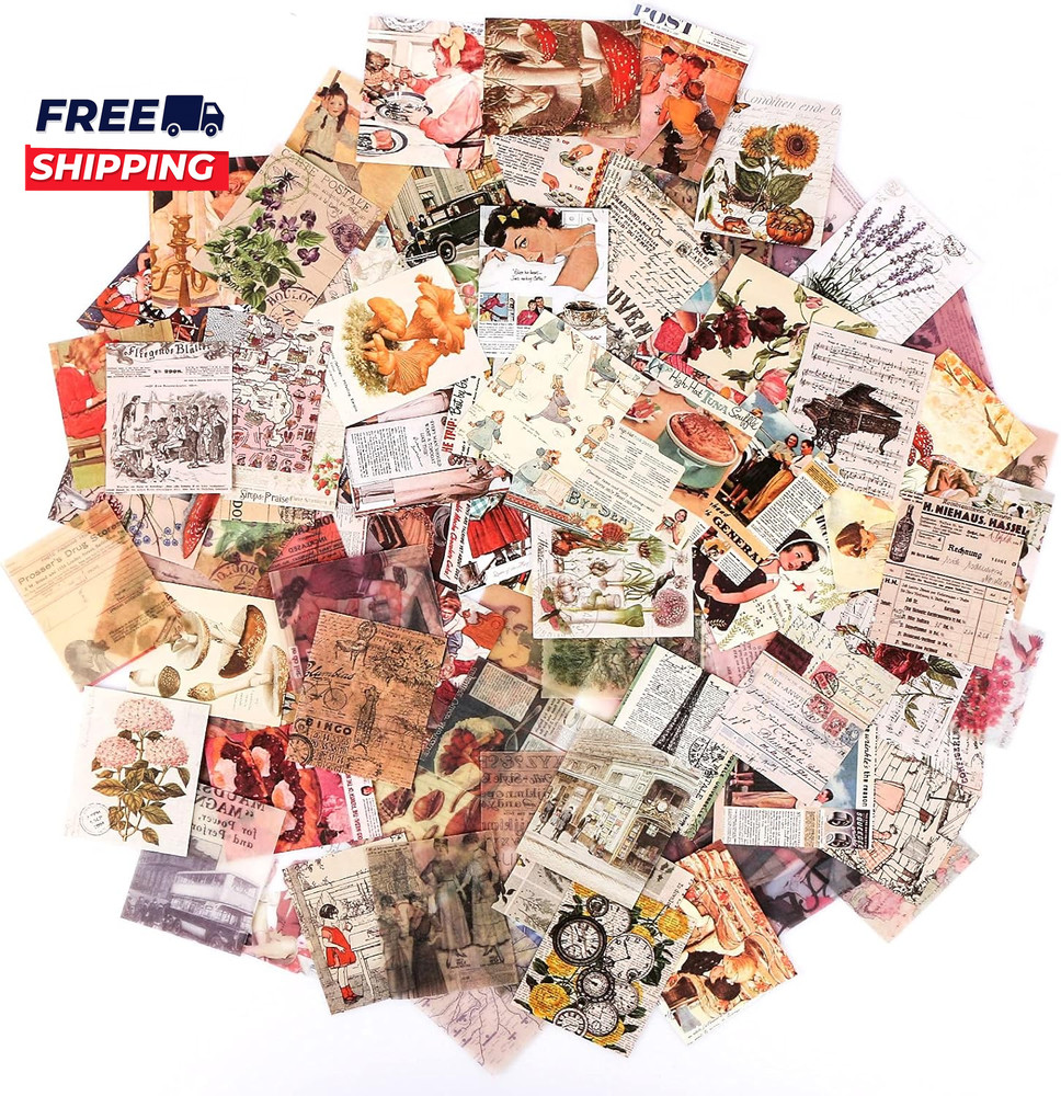 400Pcs Junk Journal Vintage DIY Material Paper Journaling Supplies Scrapbooking
