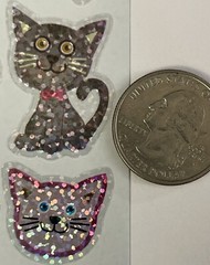 CATS MEOW Prismatic Stickers (11pcs)2.5”x 5” Kitten•Mouse•Paw Print•Felines•￼