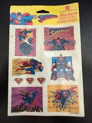 2 Vintage 1991 DC Comics SUPERMAN & 1 Vintage 1982 DC Comics Superhero stickers