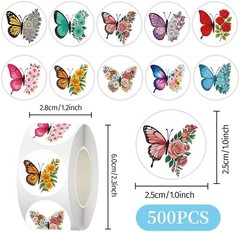 1000 Pcs Flower Butterfly Stickers for Boys Girls. 2 Roll 1 Inch Plant Stickers
