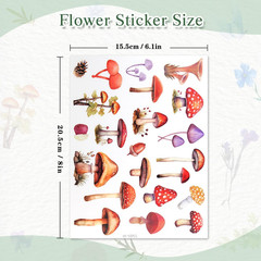 500Pcs Natural Flower Stickers with 260Pcs Letter Stickers,Self-Adhesive Flower