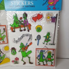Lot of 3 Vintage 1983 Jerry The Gypsy Moth Caterpillar Sealed Puffy Stickers NOS