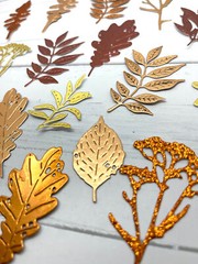 Die Cuts Leaves 14 Pieces *You Choose Color* Foil Mirror Glitter Specialty Basic