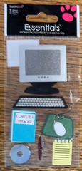 Essentials Computer Class Manual Mouse Keyboard CD Pen School Notebook Stickers