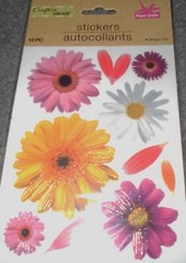 Flowers Daisy Daisies Pink White Yellow Loves Me Petal Crafter’s Square Stickers
