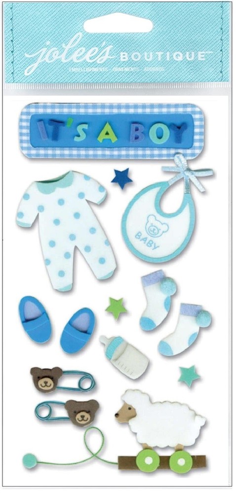 Baby Boy, 3D scrapbook sticker Jolees SPJH006