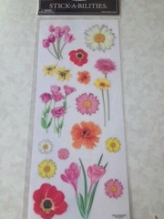STICKABILITIES THE PAPER STUDIO SPRING FLOWERS FLORAL SPRING FLOWERS 16 PCS