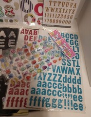 Lot of Alphabet, Letters & Number Stickers ~ 14 Sheets ~ Cardboard,Glitter,Puffy
