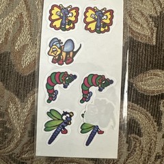 Vintage Insect Stickers Lot Of 3 – Ladybug Butterfly Bee Dragonfly Caterpillar