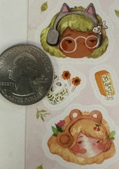 QIARA TEOR DRAWING Stickers (20+pc)Watercolor•Girl•Phone •Headphone•Card Making•