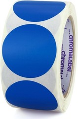 Permanent Business Stickers, 2″ Blue Labels, 500 Count