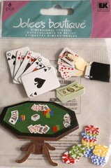 RARE ! POKER ! TABLE, CHIPS, CARDS, MONEY SPJB447 6 PIECES