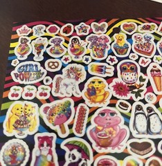 Lisa Frank Sticker Sheet Dolphins, Kittens Girl Power Birthday Unicorn Rainbow