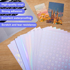 60 Sheet Holographic Laminate Sheet Clear Glitter A4 Size Vinyl Sticker Paper Ho